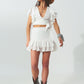 Broderie Frill Mini Skirt in White