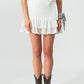 Broderie Frill Mini Skirt in White