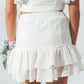 Broderie Frill Mini Skirt in White