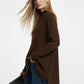 Brown Asymmetric Ribbed Knit Sweater Tunic