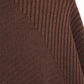 Brown Asymmetric Ribbed Knit Sweater Tunic