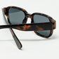 Brown Chunky Square Sunglasses In Crystal Grey