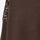 Brown Long Sleeves Sweater With Sequins on The Shoulders