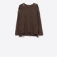 Q2 Brown Long Sleeves Sweater With Sequins on The Shoulders