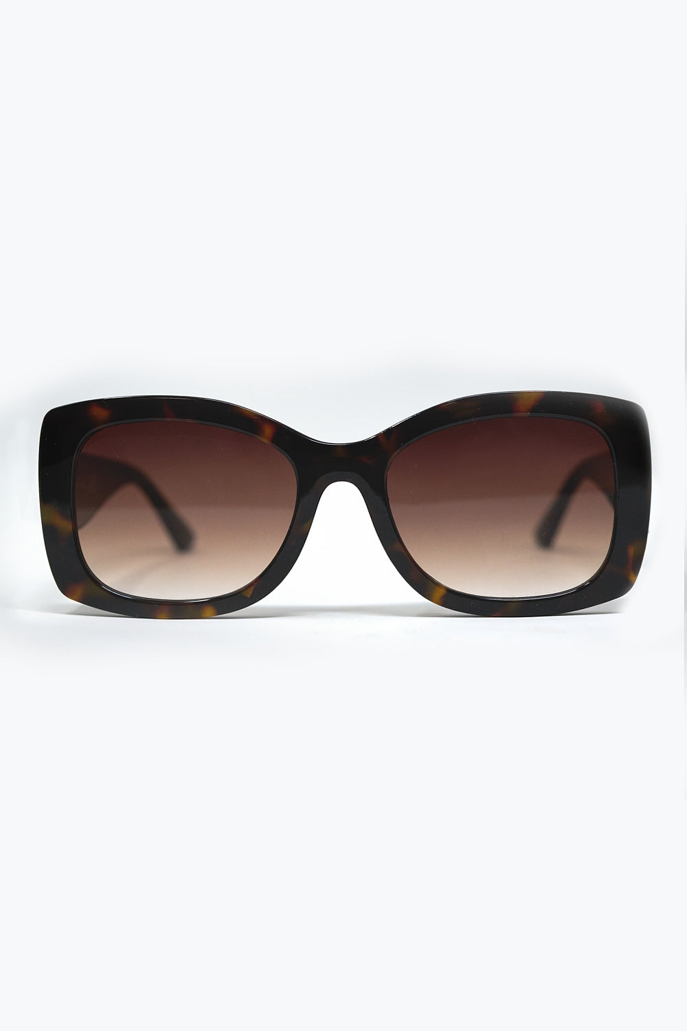 Q2 Brown Oversized Oval Sunglasses in Acetate