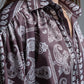 Brown Paisley Shirt With Voluminous Sleeves