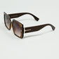 Brown square sunglasses with gold detail on the side