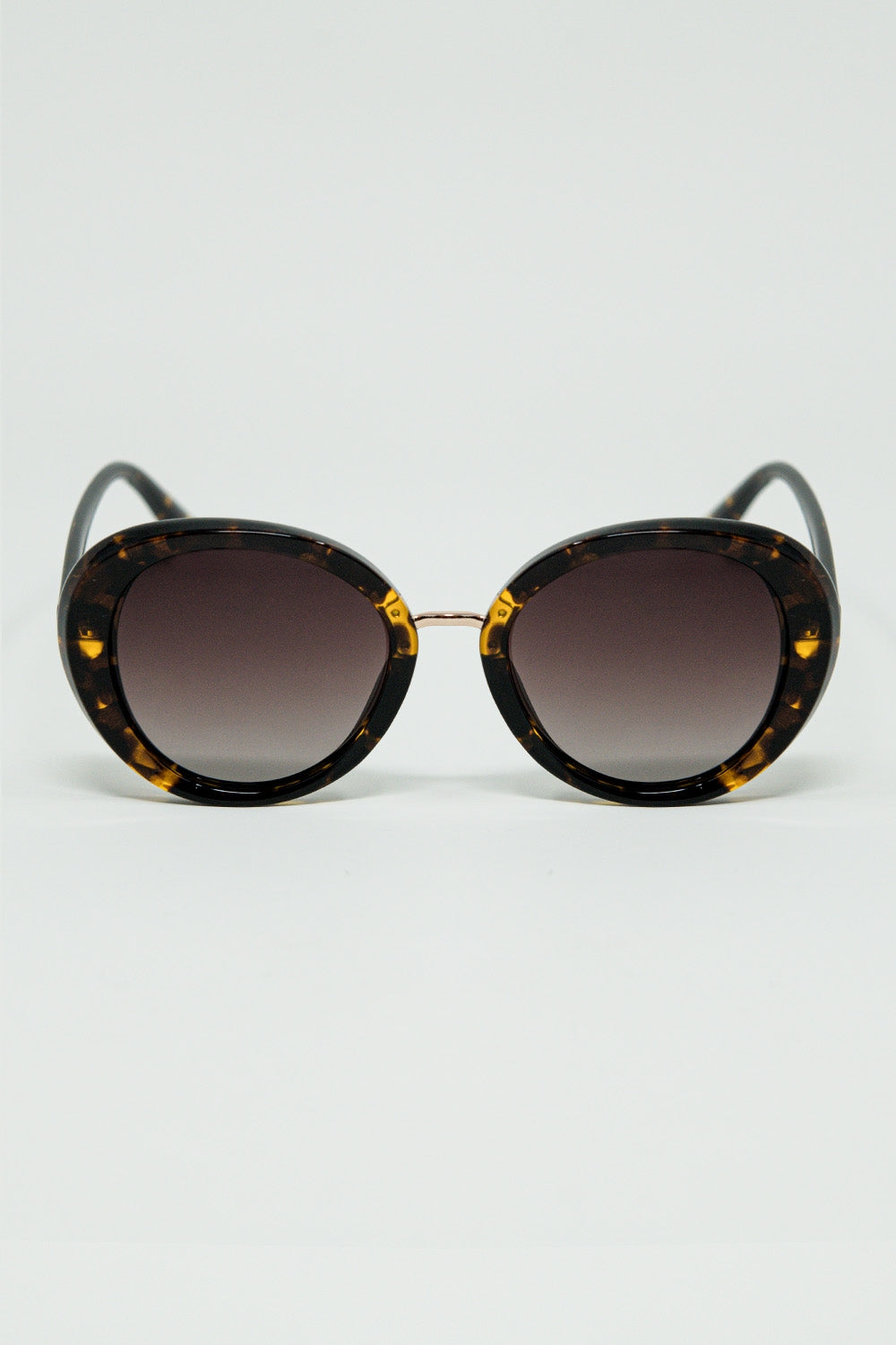 Q2 Brown Sunset Spot Oval Shaped Sunglasses