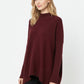 Burgundy Asymmetric Ribbed Knit Sweater Tunic