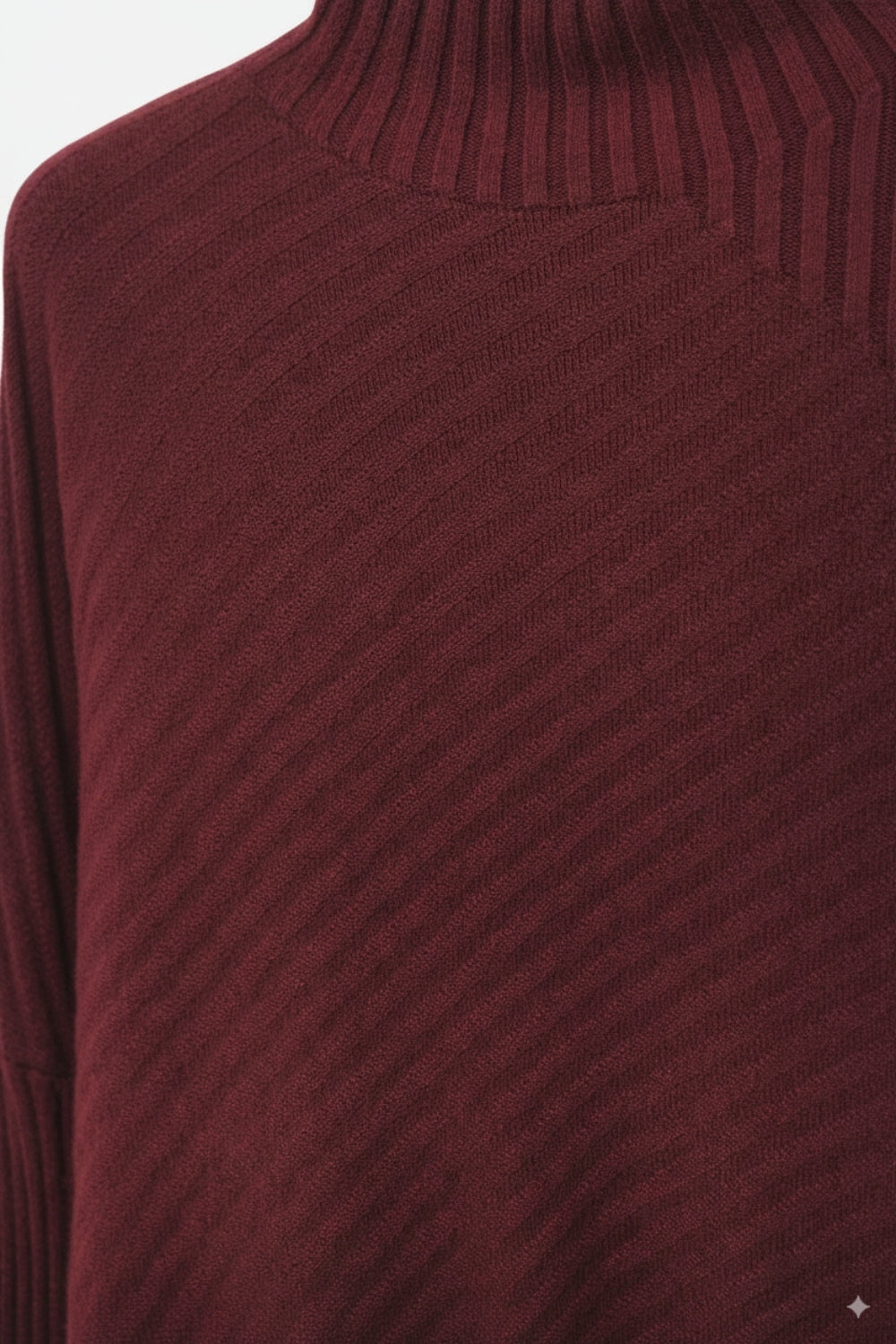 Burgundy Asymmetric Ribbed Knit Sweater Tunic