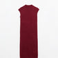 burgundy bodycon sleeveless midi dress