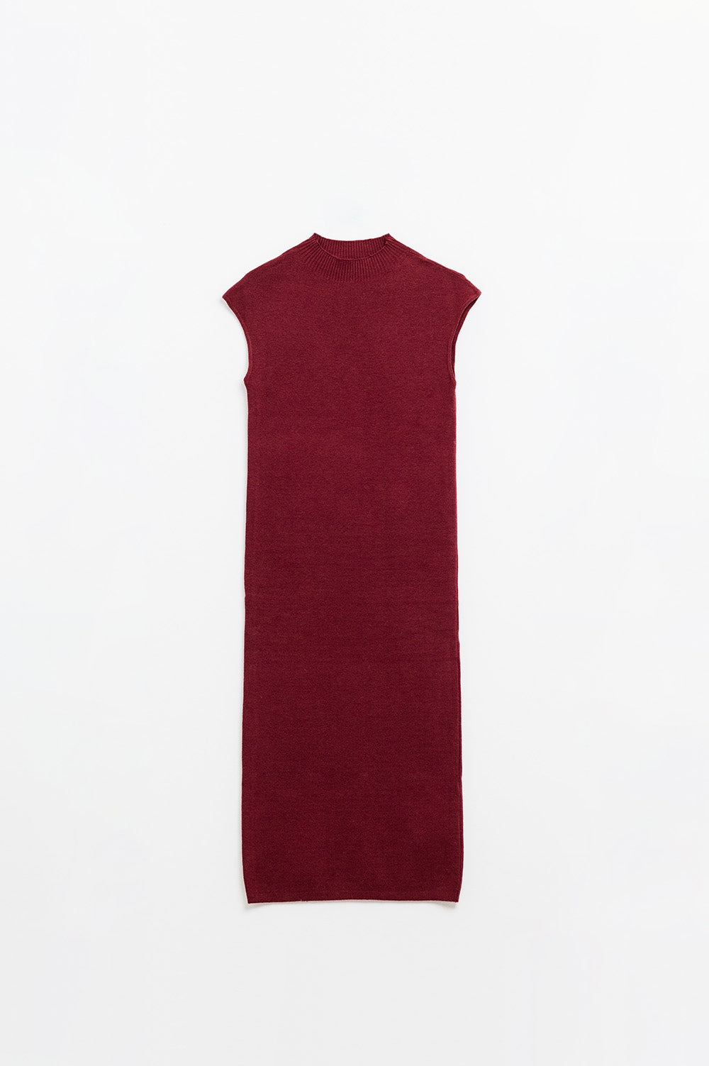 burgundy bodycon sleeveless midi dress