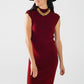 burgundy bodycon sleeveless midi dress