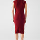 burgundy bodycon sleeveless midi dress