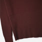 burgundy fine ribbed knit sweater with wide boat neck