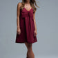 Q2 Burgundy poplin mini dress with a big bow detail