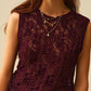 Burgundy Purple Crochet Sleeveless Sweater