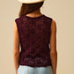 Burgundy Purple Crochet Sleeveless Sweater