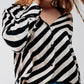 Q2 Button through oversized shirt in stripe