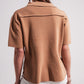 Camel knit short sleeve jumper