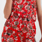 Cami strap jumpsuit in red floral print