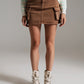 Q2 Cargo Mini Skirt in Camel