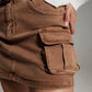 Cargo Mini Skirt in Camel