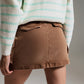 Cargo Mini Skirt in Camel