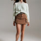 Cargo Mini Skirt in Camel