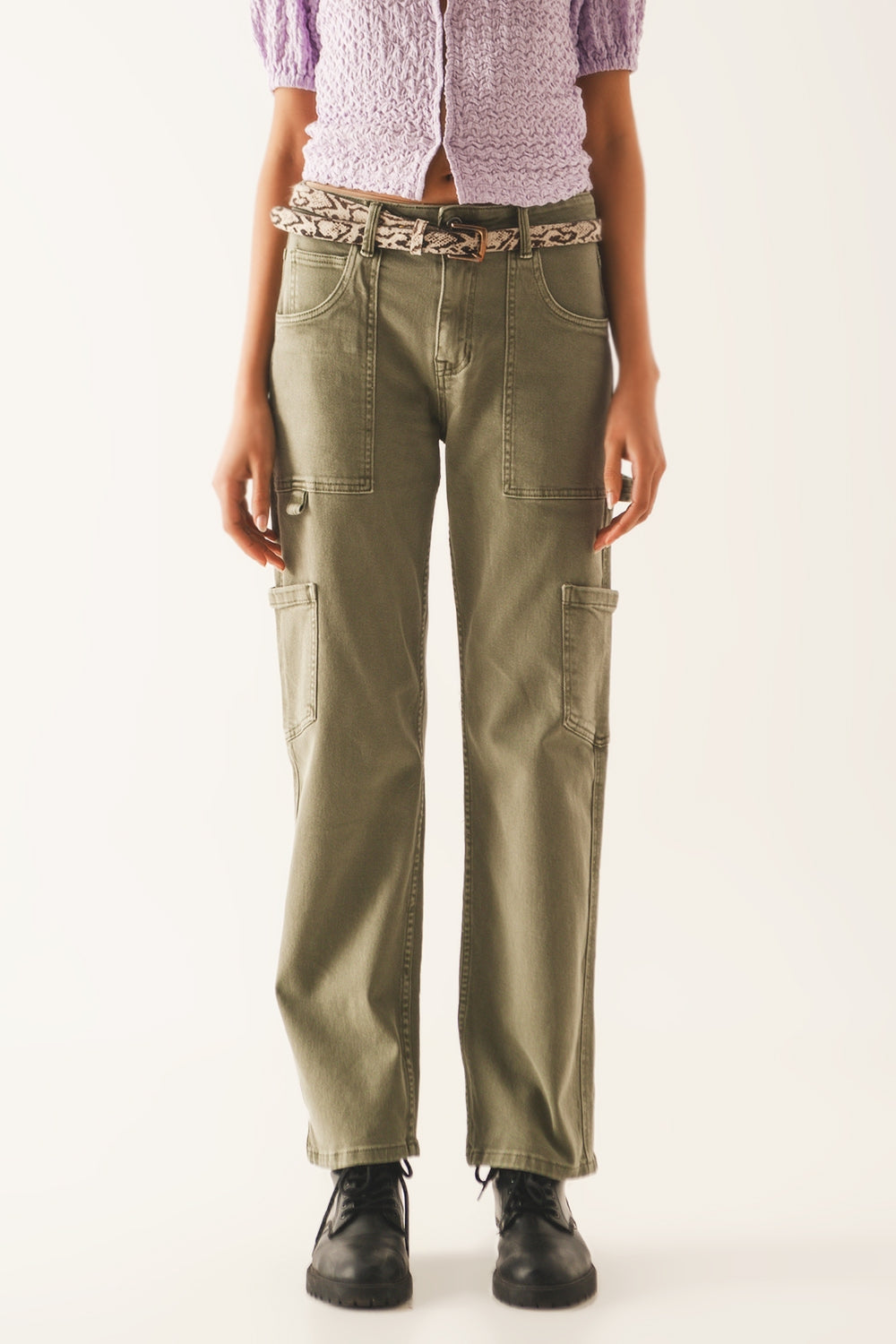 Pantalones cargo en caqui