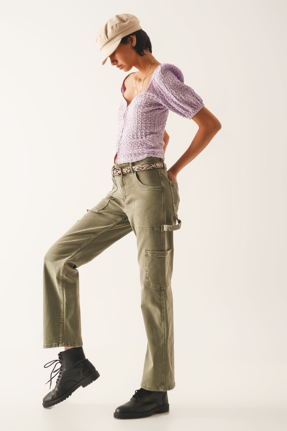 Pantalones cargo en caqui