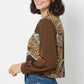 Chic brown Cropped Top with Abstract Print