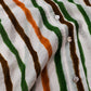 Chiffon long sleeve shirt with multicolor stripes green and brown