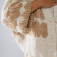 Chunky Knit Striped Cardigan With Sequin Details in Cream