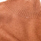 chunky knit sweater in camel with turtleneck