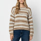 Chunky-knit sweater with marled design in beige