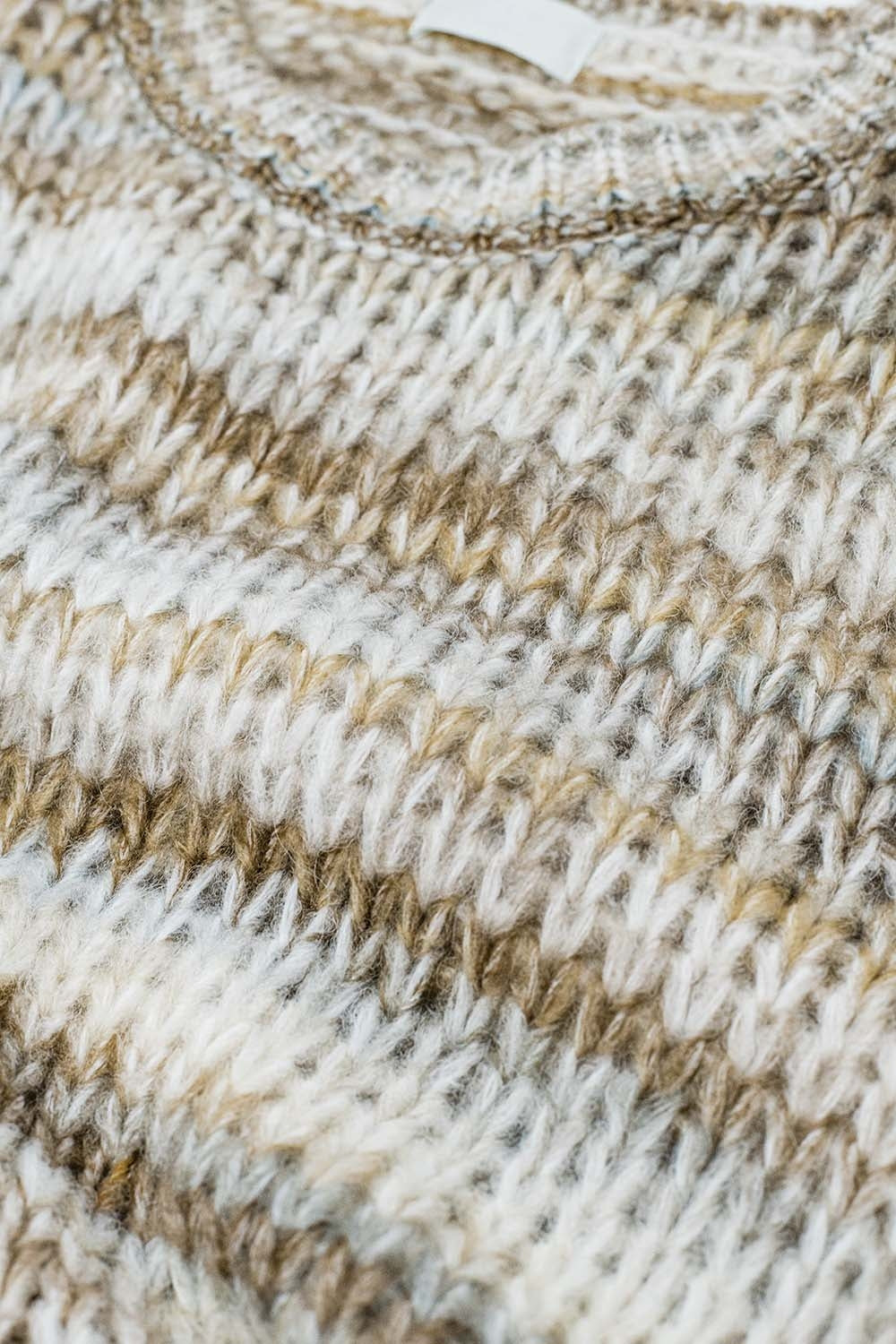 Chunky-knit sweater with marled design in beige