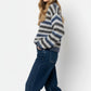 Chunky-knit sweater with marled design in blue