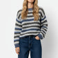 Chunky-knit sweater with marled design in blue