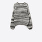 Q2 Chunky-knit sweater with marled design in gray