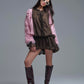 Chunky Shag Style Fluffy Knitted Cardigan in Pink