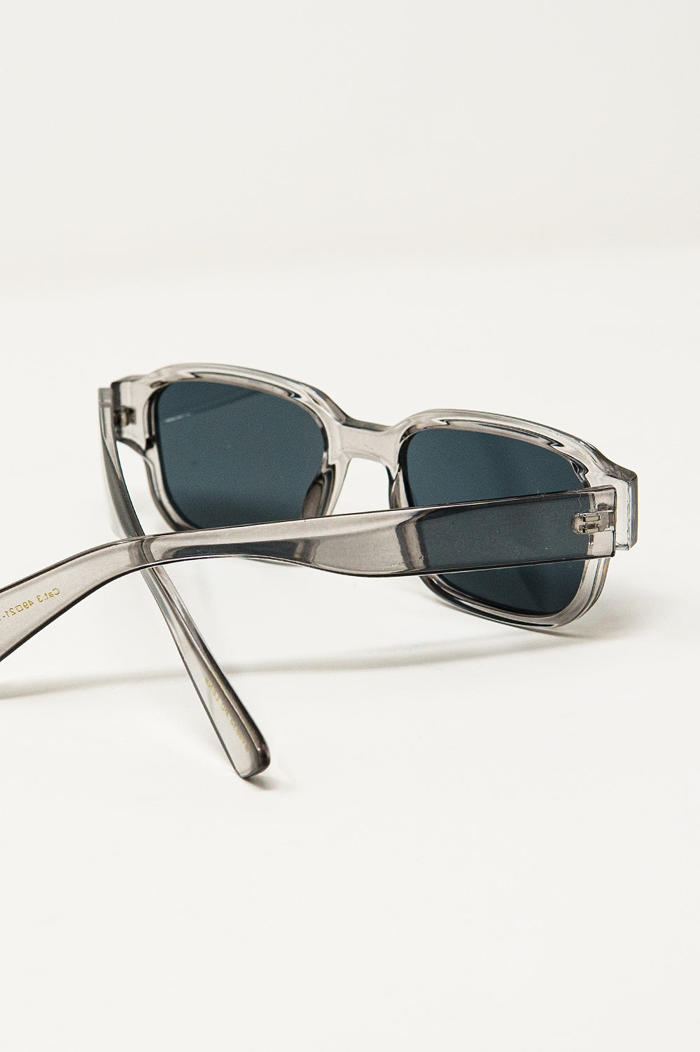 Chunky Square Sunglasses In Crystal Grey