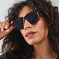 Chunky Square Sunglasses With  Dark Brown Tortoise Shell Frame