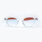 Q2 Clear Round Sunglasses With White Gradient Lense