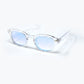 Clear Round Sunglasses With White Gradient Lense