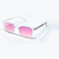 Clear Sunglasses with Pink Gradient Lenses