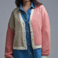 Q2 Color-block Sequin V-Neck Cardigan