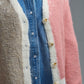 Color-block Sequin V-Neck Cardigan