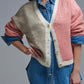 Color-block Sequin V-Neck Cardigan