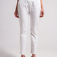 Q2 Cotton blend pants in white